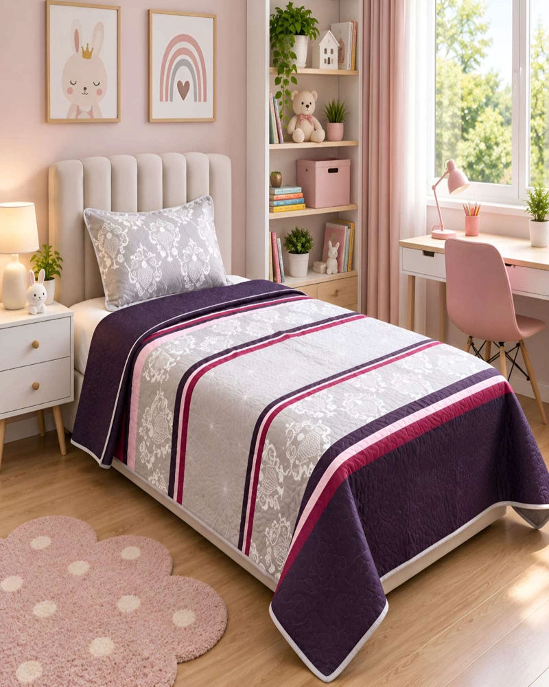PACK QUILT 1.5 PLAZAS SUAVE LIGERO TRANSPIRABLE CON ALMOHADA Y FUNDA A JUEGO - 3