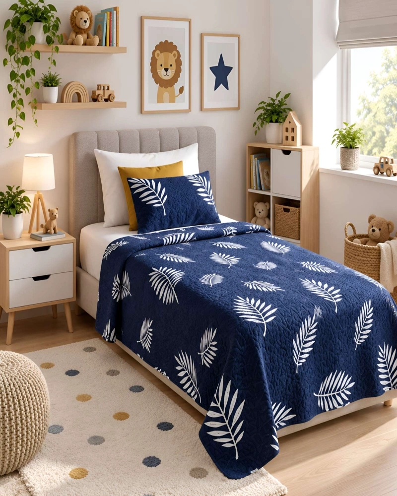 CUBRECAMA QUILT 1.5 PLAZAS MICROFIBRA SUAVE LIGERO TRANSPIRABLE Y FUNDA DE ALMOHADA - 1