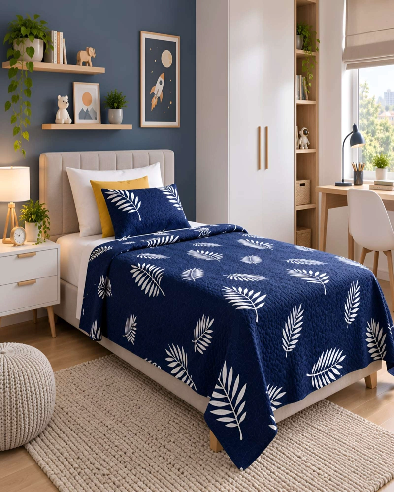 CUBRECAMA QUILT 1.5 PLAZAS MICROFIBRA SUAVE LIGERO TRANSPIRABLE Y FUNDA DE ALMOHADA - 2