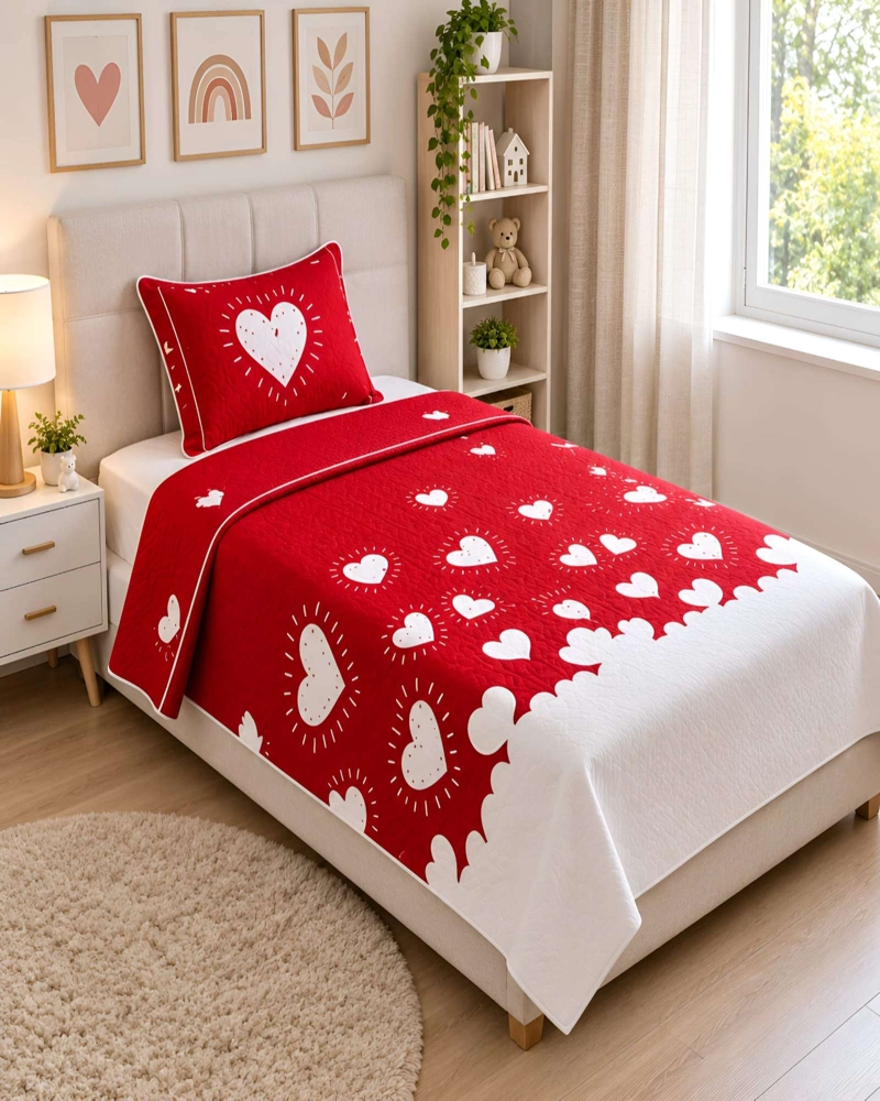 CUBRECAMA QUILT 1.5 PLAZAS MICROFIBRA SUAVE LIGERO TRANSPIRABLE Y FUNDA DE ALMOHADA - 2