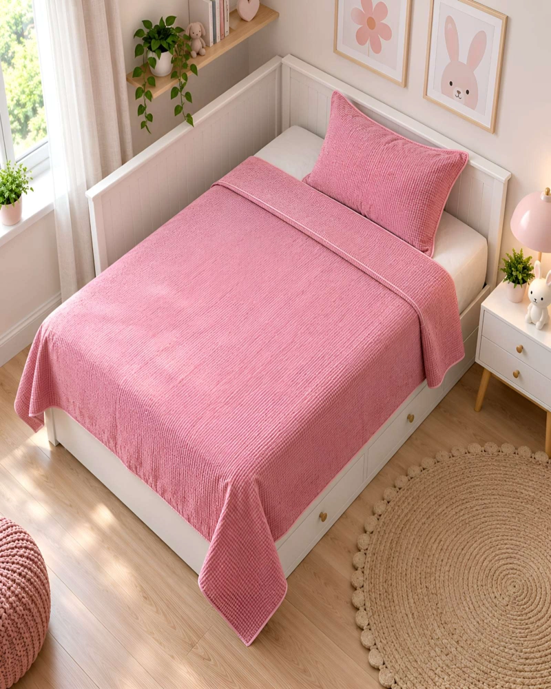 PACK QUILT 1.5 PLAZAS SUAVE LIGERO TRANSPIRABLE CON ALMOHADA Y FUNDA A JUEGO - 2