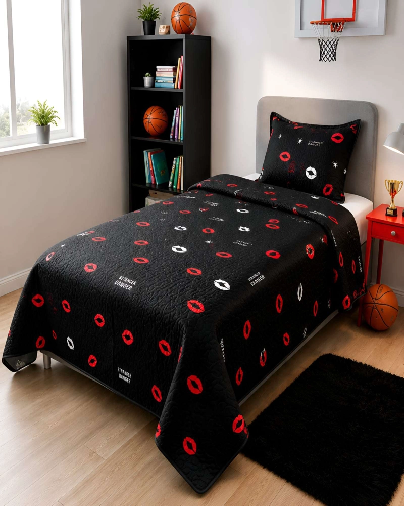 CUBRECAMA QUILT 1.5 PLAZAS MICROFIBRA SUAVE LIGERO TRANSPIRABLE Y FUNDA DE ALMOHADA - 2