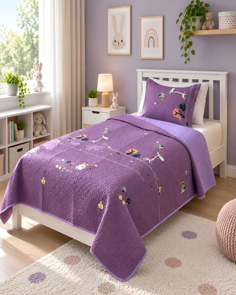 PACK QUILT 1.5 PLAZAS SUAVE LIGERO TRANSPIRABLE CON ALMOHADA Y FUNDA A JUEGO - 2
