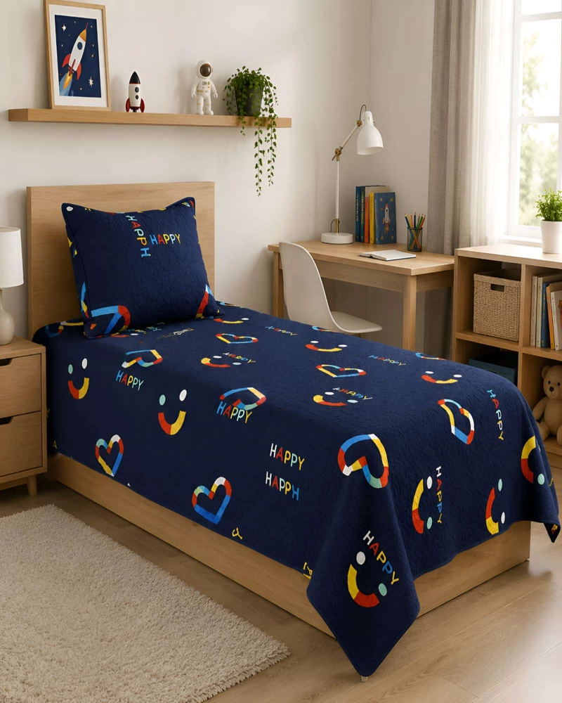 CUBRECAMA QUILT 1.5 PLAZAS MICROFIBRA SUAVE LIGERO TRANSPIRABLE Y FUNDA DE ALMOHADA - 1