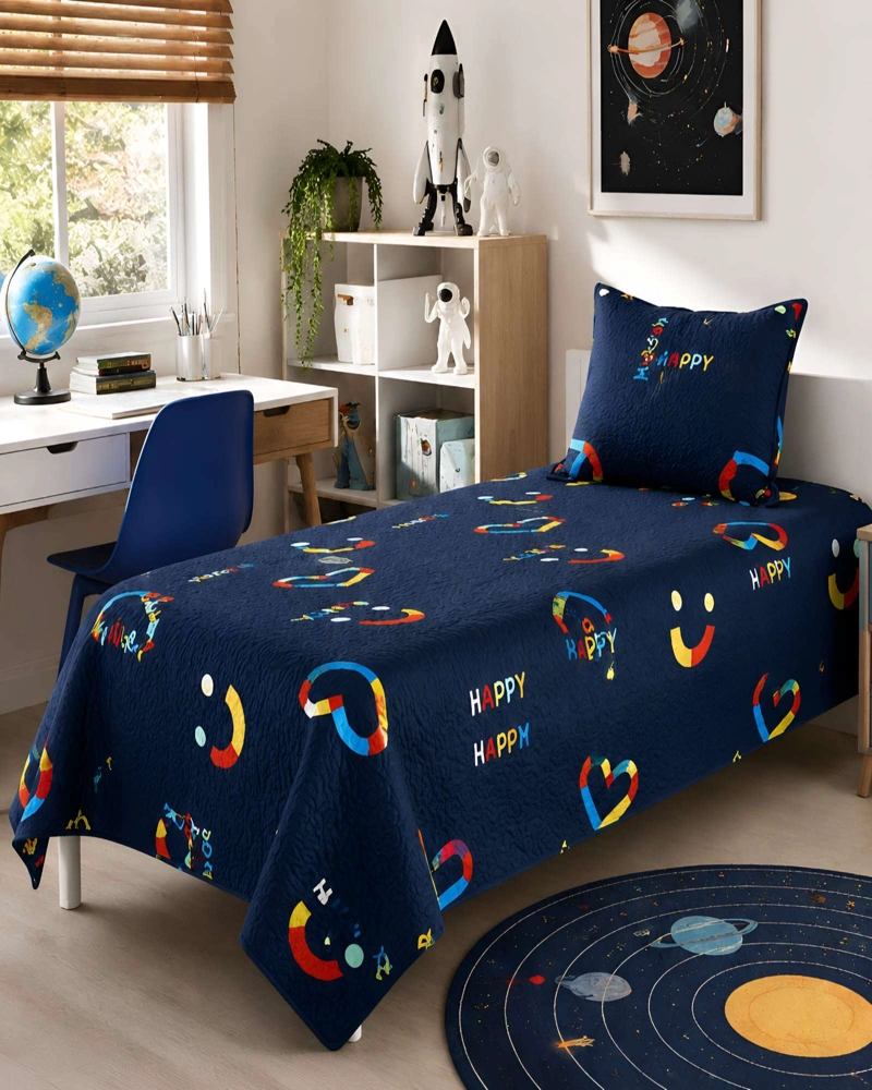 CUBRECAMA QUILT 1.5 PLAZAS MICROFIBRA SUAVE LIGERO TRANSPIRABLE Y FUNDA DE ALMOHADA - 2