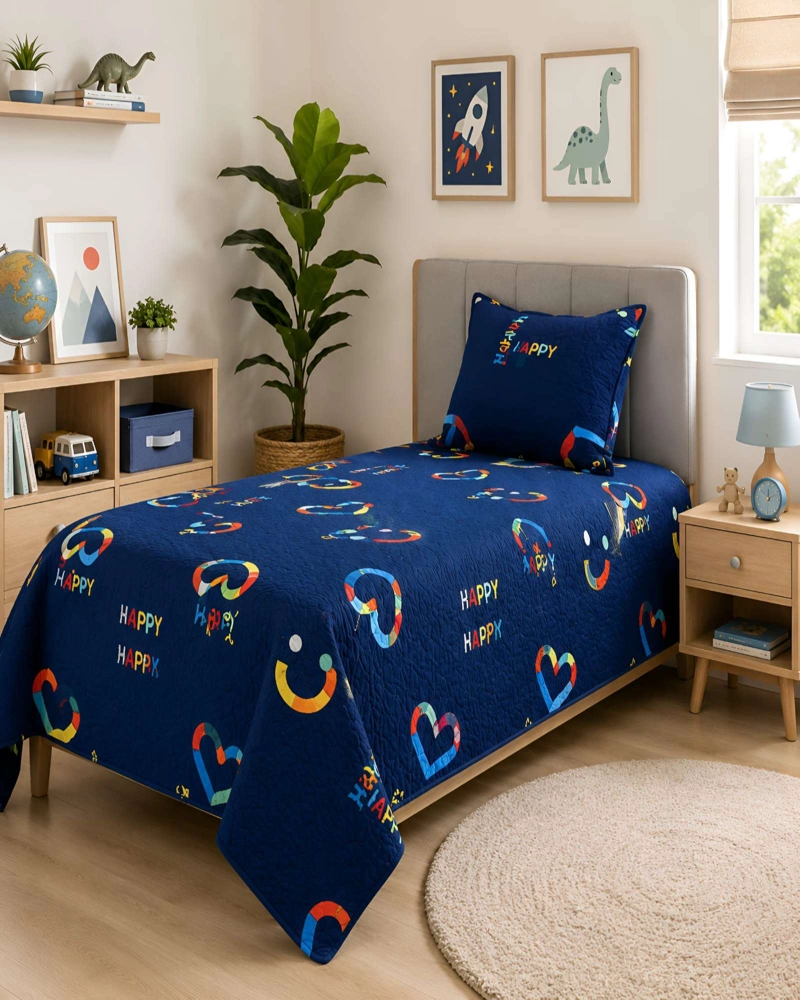 CUBRECAMA QUILT 1.5 PLAZAS MICROFIBRA SUAVE LIGERO TRANSPIRABLE Y FUNDA DE ALMOHADA - 3