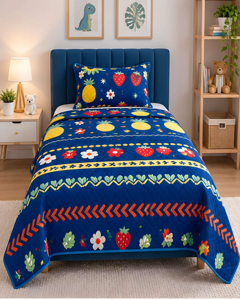 CONJUNTO CUBRECAMA 1.5 PLAZAS CON ALMOHADA Y FUNDA - 1