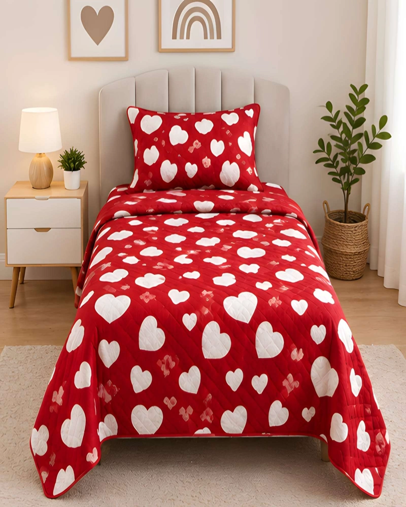 SET QUILT CUBRECAMA 180X230CM 1.5 PLAZAS MICROFIBRA SUAVE Y FUNDA - 2