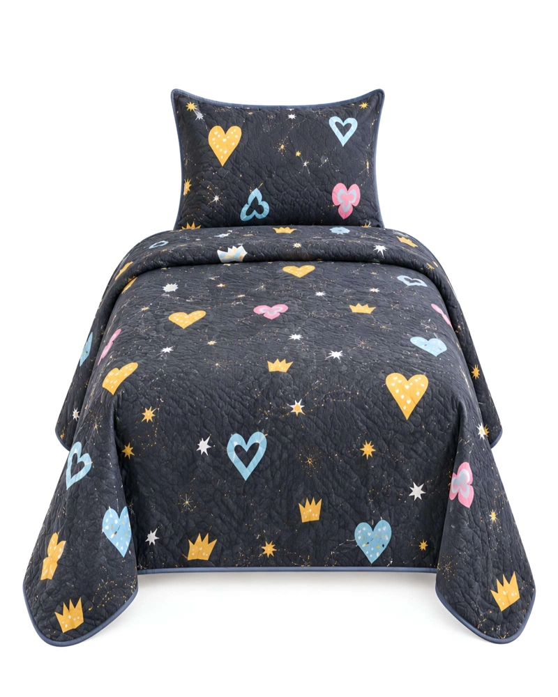 SET QUILT CUBRECAMA 180X230CM 1.5 PLAZAS MICROFIBRA SUAVE Y FUNDA - 6