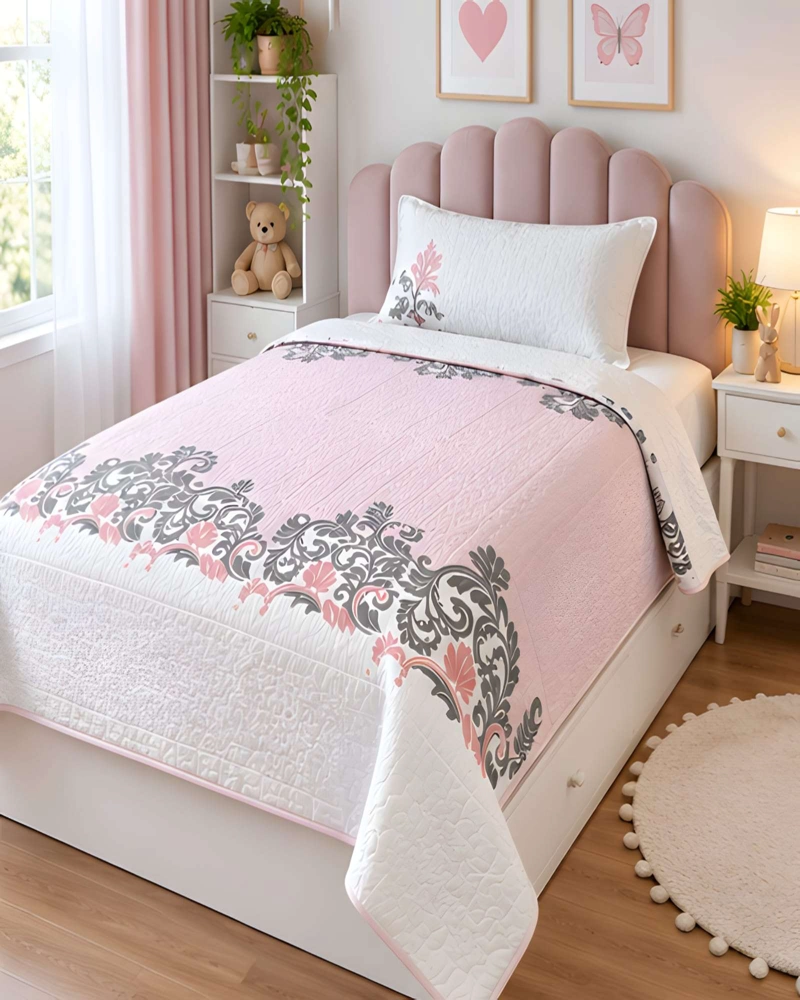 SET QUILT CUBRECAMA 180X230CM 1.5 PLAZAS MICROFIBRA SUAVE Y FUNDA - 2