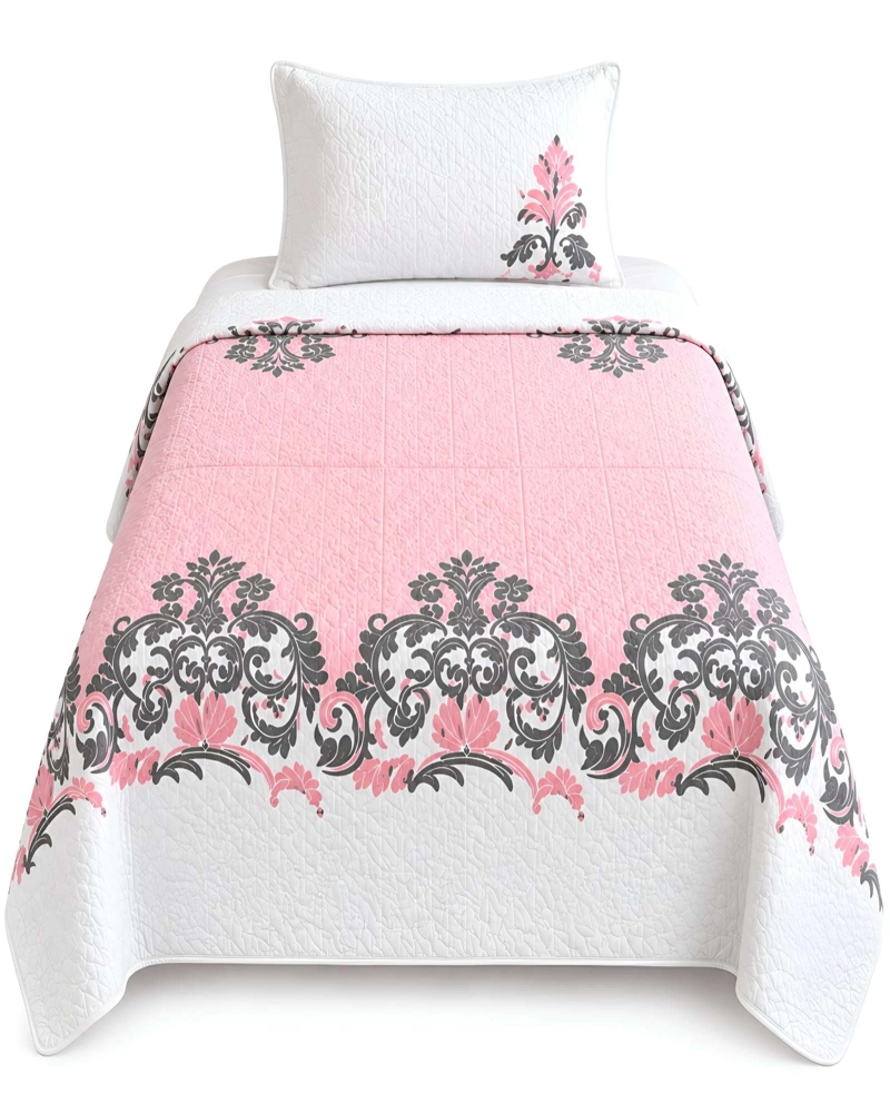 SET QUILT CUBRECAMA 180X230CM 1.5 PLAZAS MICROFIBRA SUAVE Y FUNDA - 6