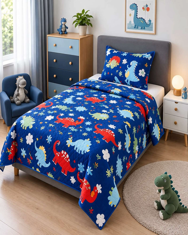 CONJUNTO CUBRECAMA 1.5 PLAZAS CON ALMOHADA Y FUNDA - 1