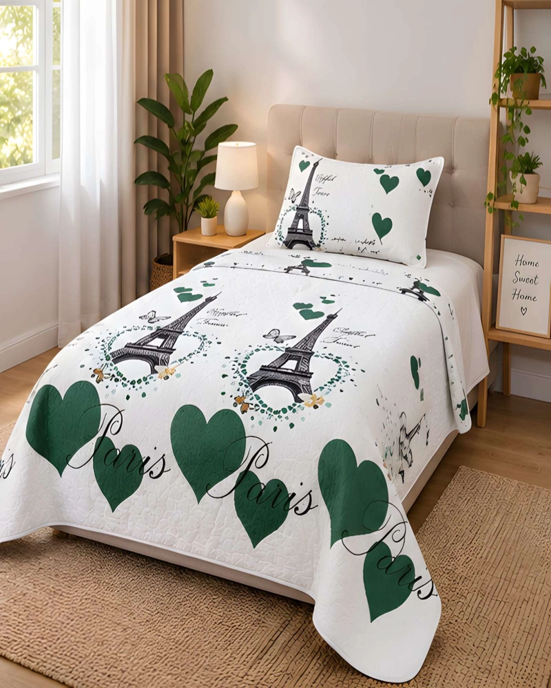 CONJUNTO CUBRECAMA 1.5 PLAZAS CON ALMOHADA Y FUNDA - 3