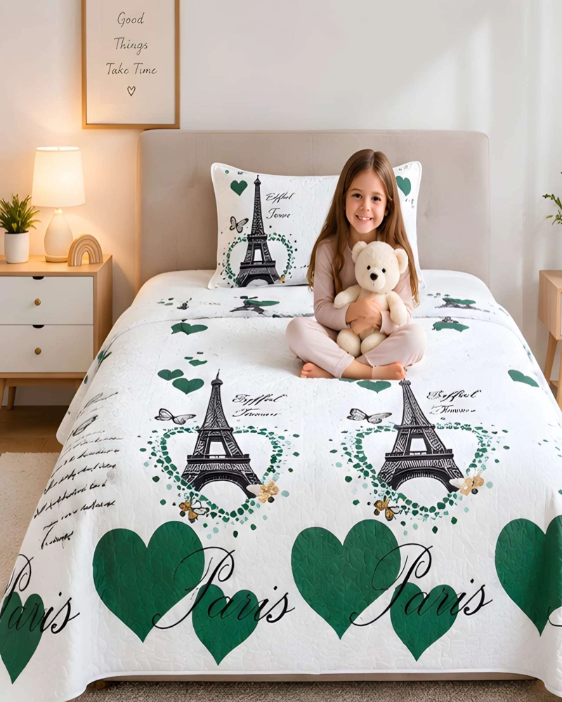 CONJUNTO CUBRECAMA 1.5 PLAZAS CON ALMOHADA Y FUNDA - 5