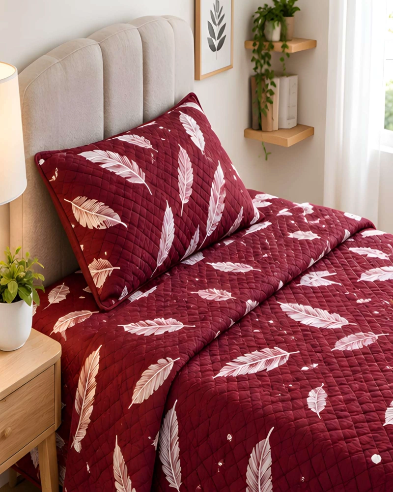 SET QUILT CUBRECAMA 180X230CM 1.5 PLAZAS MICROFIBRA SUAVE Y FUNDA - 3