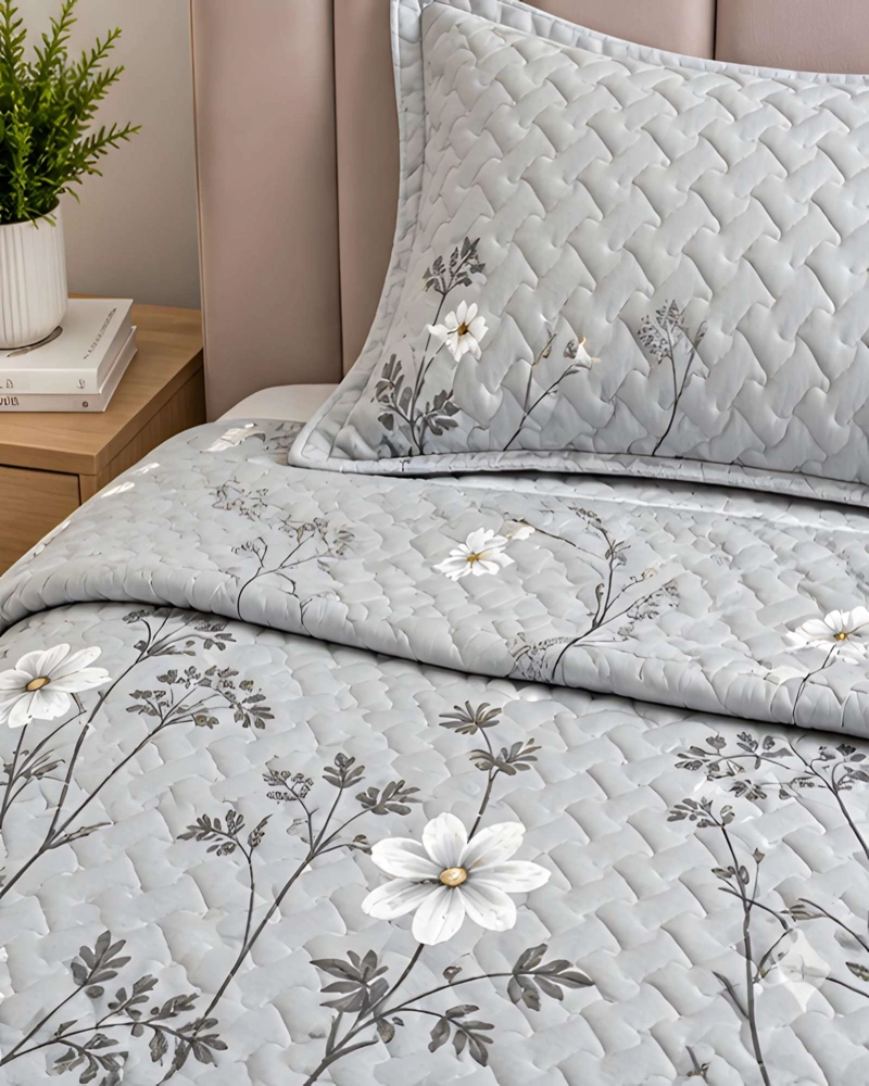 CONJUNTO CUBRECAMA 1.5 PLAZAS CON ALMOHADA Y FUNDA - 1