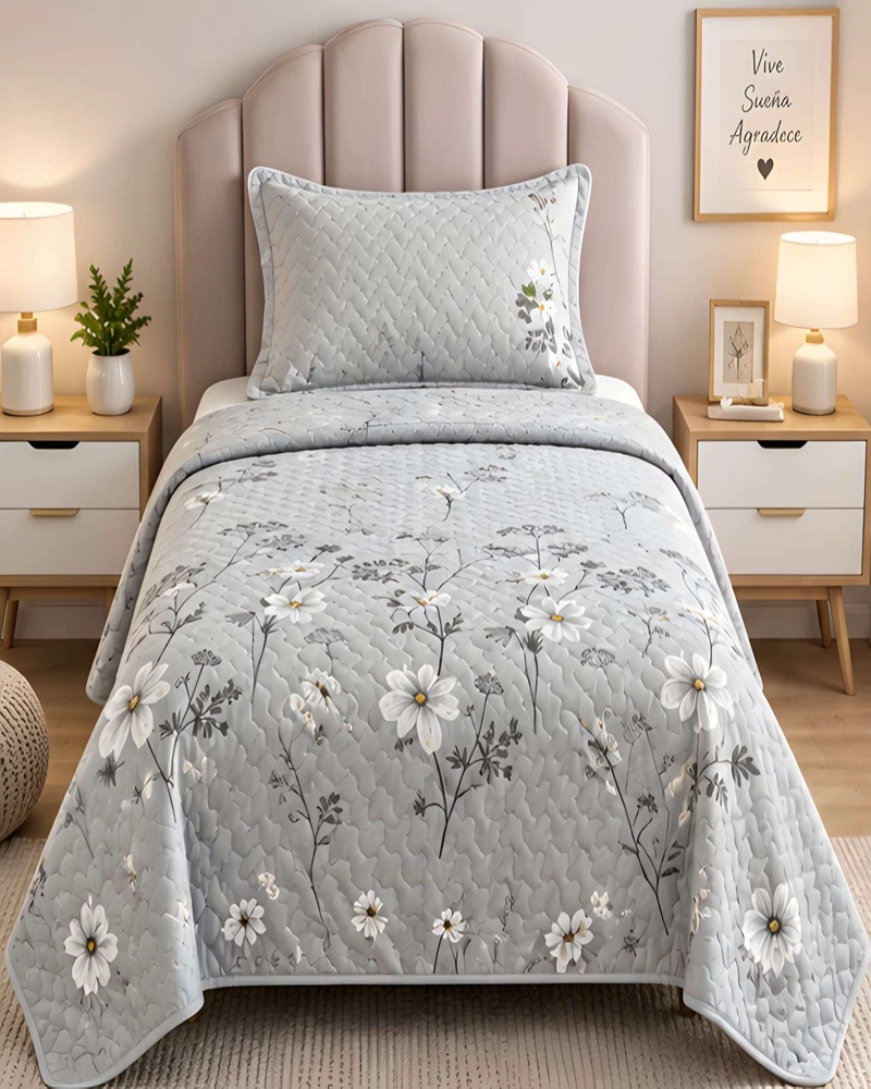 CONJUNTO CUBRECAMA 1.5 PLAZAS CON ALMOHADA Y FUNDA - 3
