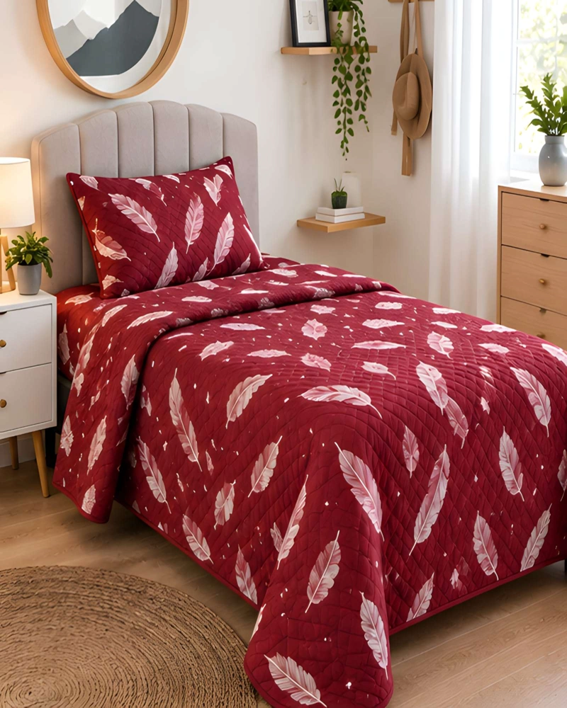 CONJUNTO CUBRECAMA 1.5 PLAZAS CON ALMOHADA Y FUNDA - 1