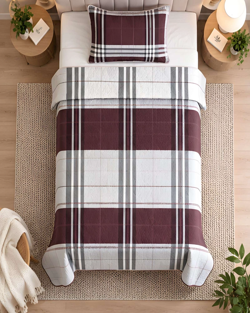 SET QUILT CUBRECAMA 180X230CM 1.5 PLAZAS MICROFIBRA SUAVE Y FUNDA - 2