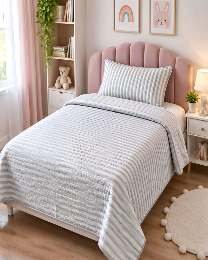 SET QUILT CUBRECAMA 180X230CM 1.5 PLAZAS MICROFIBRA SUAVE Y FUNDA - 1