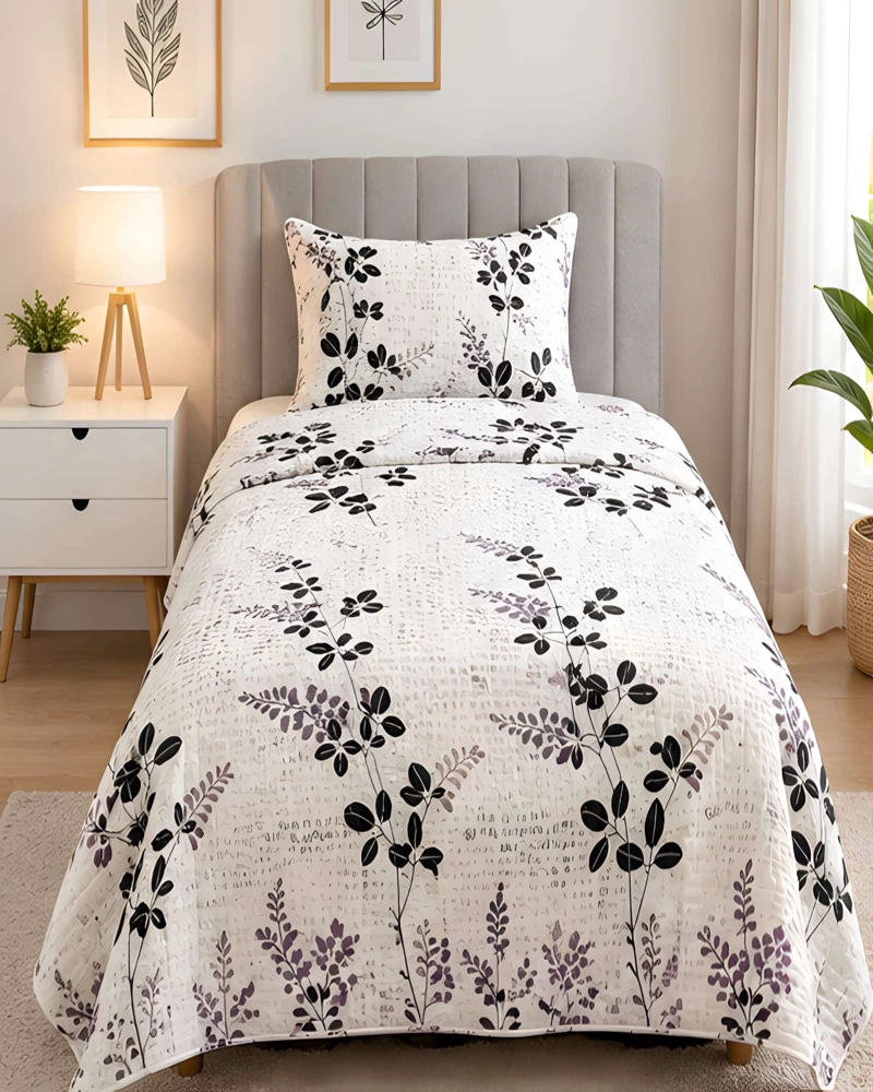 CONJUNTO CUBRECAMA 1.5 PLAZAS CON ALMOHADA Y FUNDA - 1