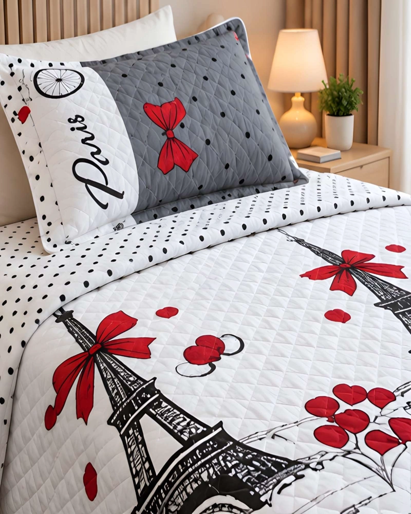 CONJUNTO CUBRECAMA 1.5 PLAZAS CON ALMOHADA Y FUNDA - 4