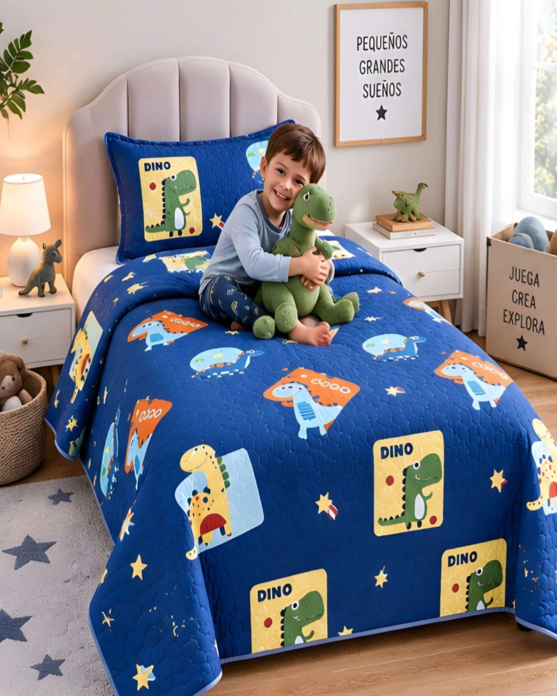 CONJUNTO CUBRECAMA 1.5 PLAZAS CON ALMOHADA Y FUNDA - 4