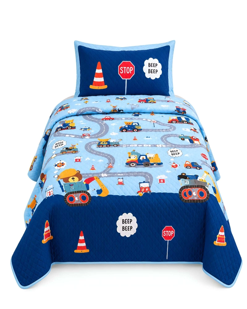 SET QUILT CUBRECAMA 180X230CM 1.5 PLAZAS MICROFIBRA SUAVE Y FUNDA - 6