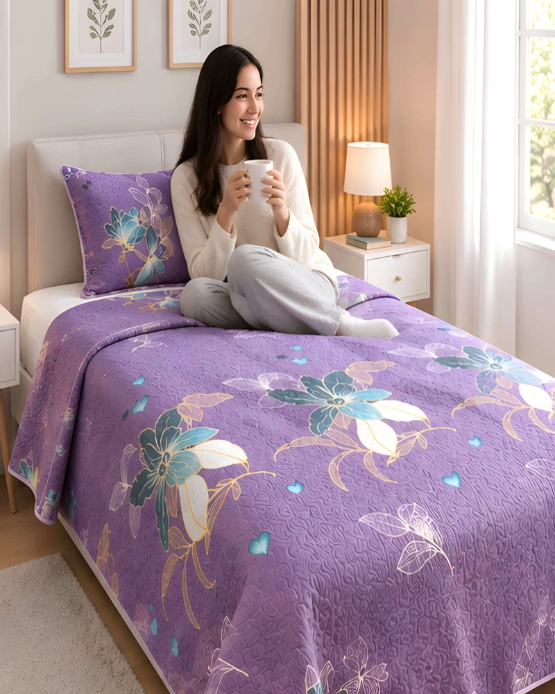 CONJUNTO CUBRECAMA 1.5 PLAZAS CON ALMOHADA Y FUNDA - 4