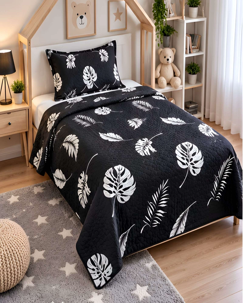 SET QUILT CUBRECAMA 180X230CM 1.5 PLAZAS MICROFIBRA SUAVE Y FUNDA - 3