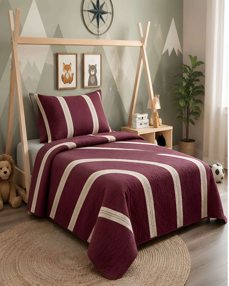 SET QUILT CUBRECAMA 180X230CM 1.5 PLAZAS MICROFIBRA SUAVE Y FUNDA - 2