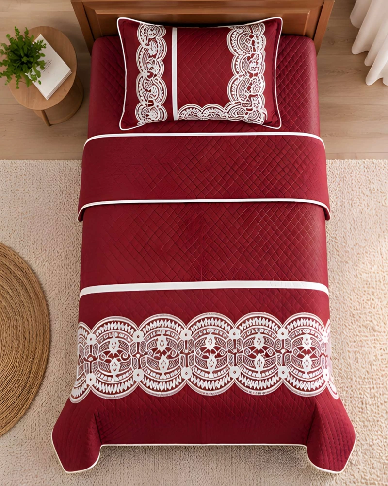 CONJUNTO CUBRECAMA 1.5 PLAZAS CON ALMOHADA Y FUNDA - 1