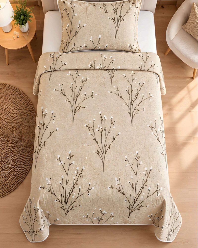 SET QUILT CUBRECAMA 180X230CM 1.5 PLAZAS MICROFIBRA SUAVE Y FUNDA - 2