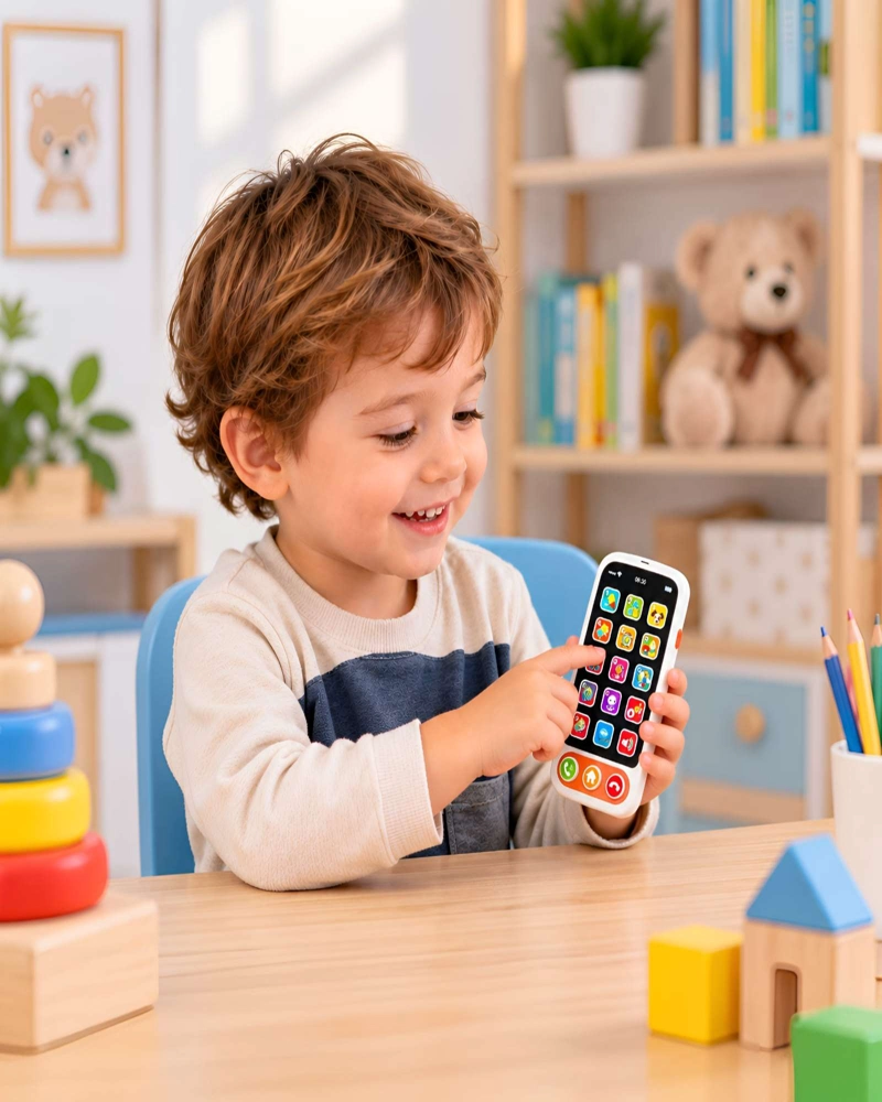 CELULAR DE JUGUETE PARA NIÑOS CON ICONOS COLORIDOS Y PANTALLA INTERACTIVA - 3