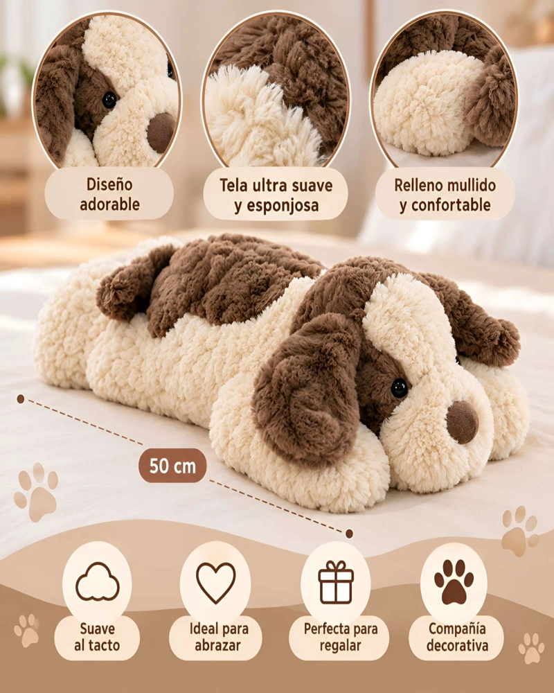 ALMOHADA PELUCHE GIGANTE 50 CM ACOLCHADA SUAVE PARA NIÑOS Y ADULTOS - 5