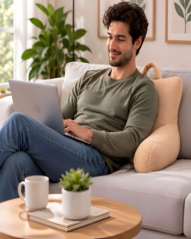 COJIN RESPALDO CAMA SOFA BRAZOS ACOLCHADO PARA LECTURA DESCANSO - 3
