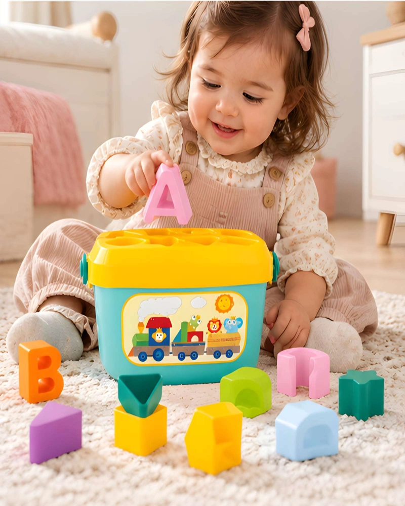 CUBO ORGANIZADOR CON BLOQUES GEOME TRICOS Y LETRAS DIDACTICAS - 2