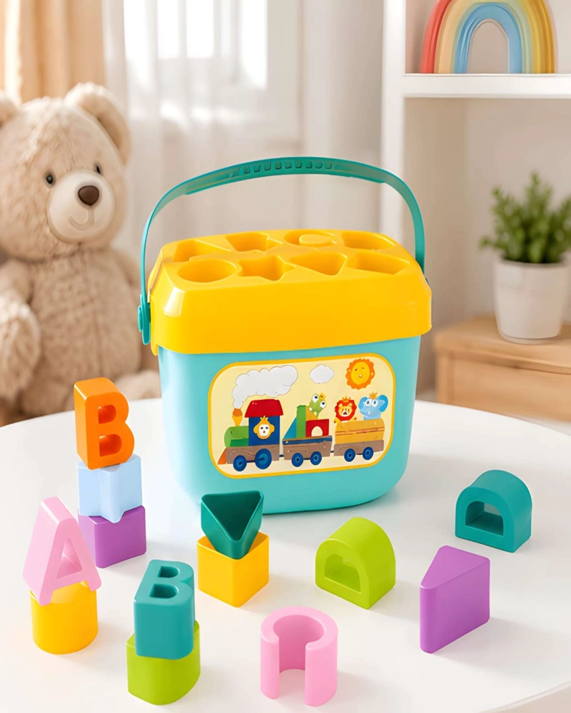 CUBO ORGANIZADOR CON BLOQUES GEOME TRICOS Y LETRAS DIDACTICAS - 3