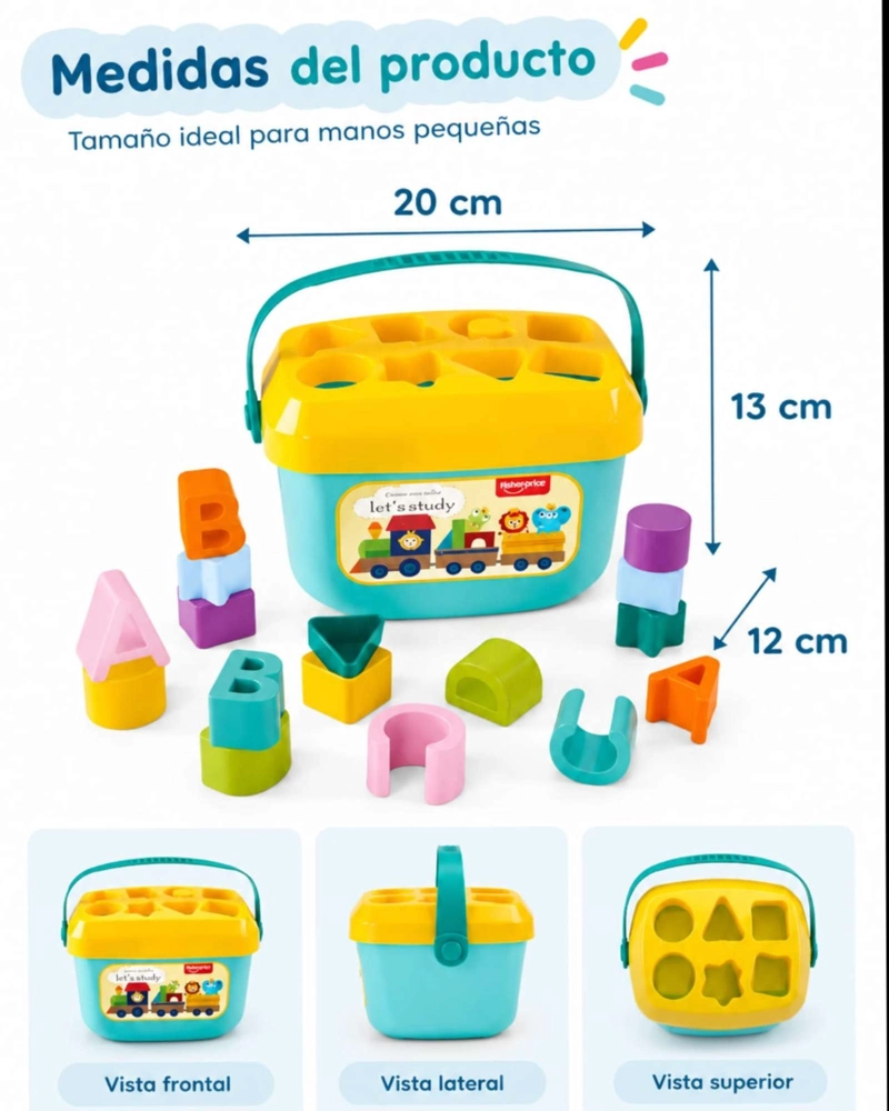 CUBO ORGANIZADOR CON BLOQUES GEOME TRICOS Y LETRAS DIDACTICAS - 5