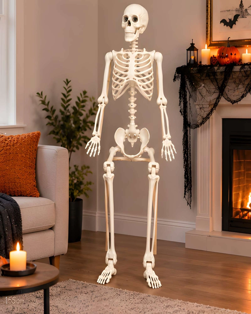 ESQUELETO DE TAMAÑO REAL 165 CM CON ARTICULACIONES PARA FIESTAS DE TERROR - 3