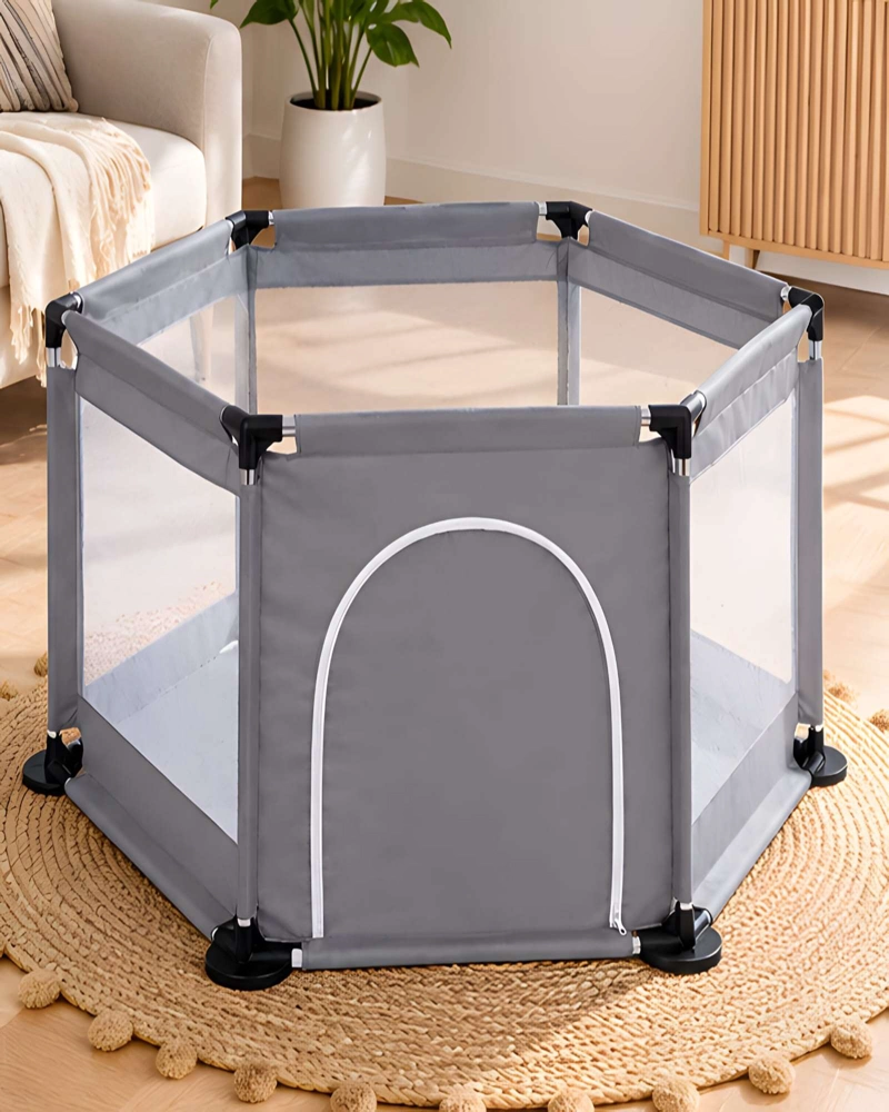 CENTRO DE ACTIVIDADES Y CORRAL HEXAGONAL PARA BEBE  CON PELOTAS INCLUIDAS - 1