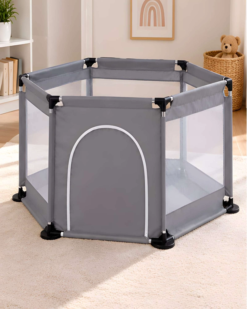 CENTRO DE ACTIVIDADES Y CORRAL HEXAGONAL PARA BEBE  CON PELOTAS INCLUIDAS - 2