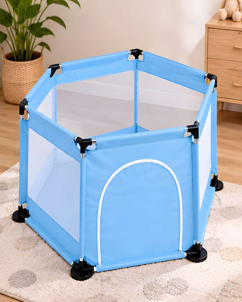CENTRO DE ACTIVIDADES Y CORRAL HEXAGONAL PARA BEBE  CON PELOTAS INCLUIDAS - 1