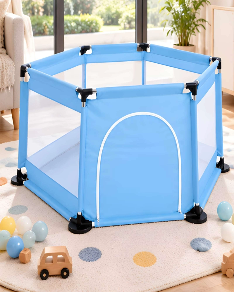 CENTRO DE ACTIVIDADES Y CORRAL HEXAGONAL PARA BEBE  CON PELOTAS INCLUIDAS - 2