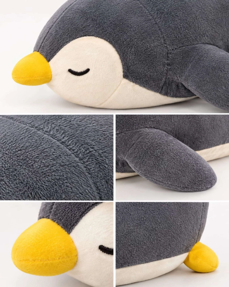 COJIN ALARGADO DE PINGÜINO AFELPADO DE 30 CENTIMETROS PARA CUNAS Y CAMAS - 4