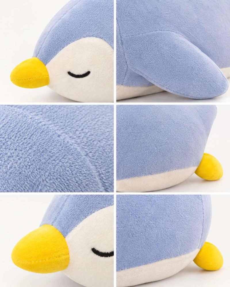 COJIN ALARGADO DE PINGÜINO AFELPADO DE 30 CENTIMETROS PARA CUNAS Y CAMAS - 4