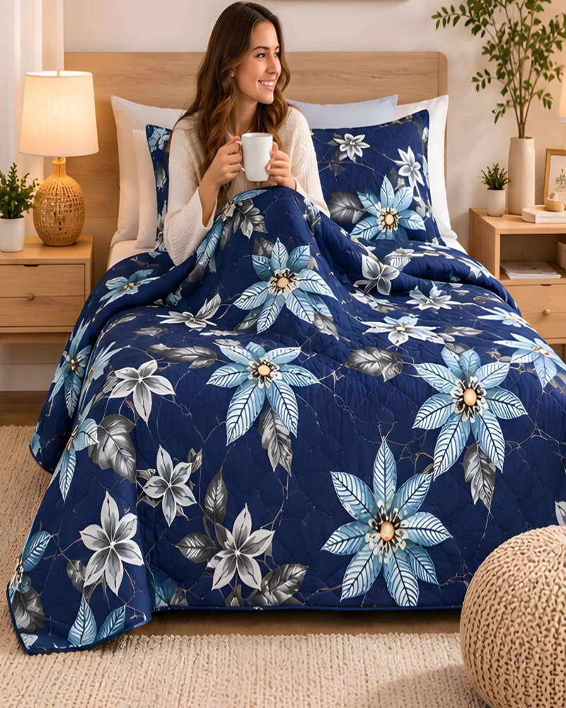 CUBRECAMA 1.5 PLAZAS QUILT LIVIANO CON ALMOHADA - 4