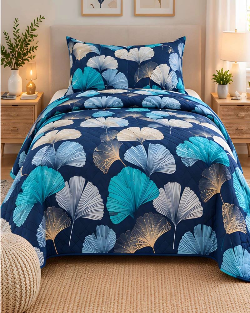 CUBRECAMAS 1 PLAZA Y MEDIA QUILT LIVIANO DE VERANO CON FUNDA - 1