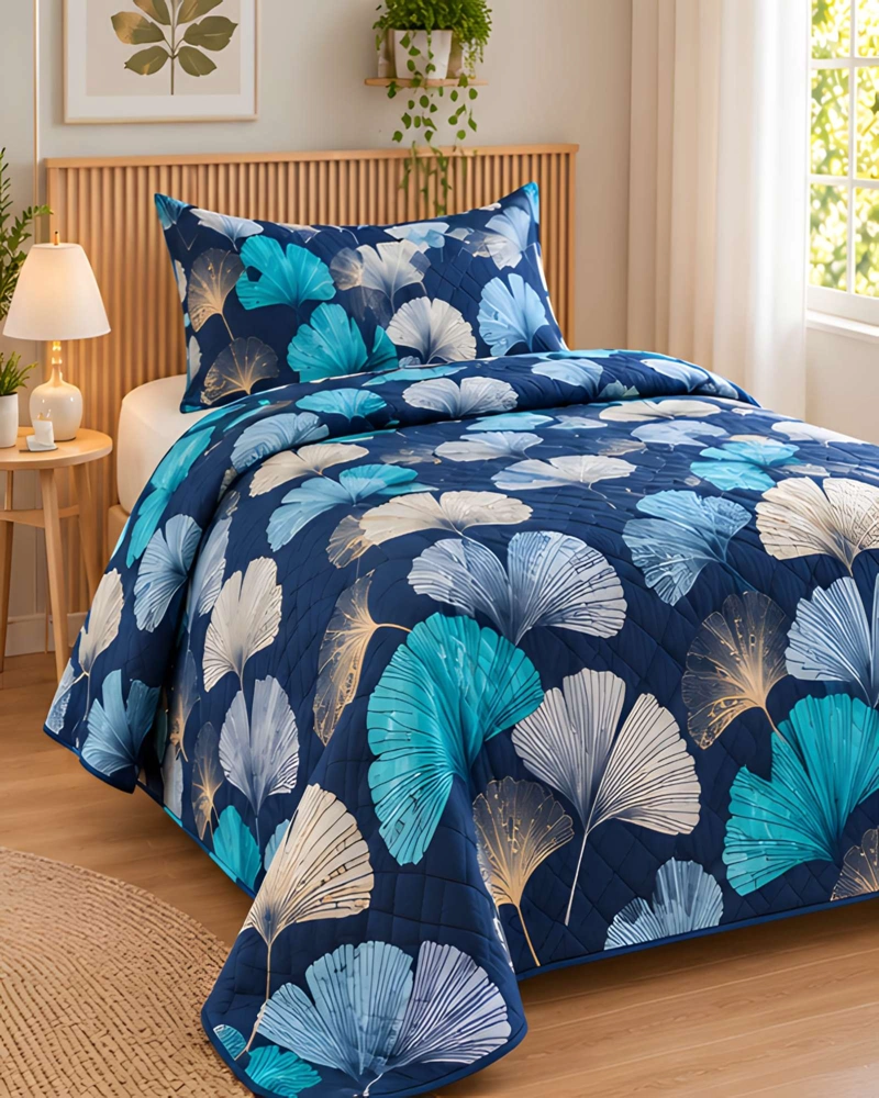 CUBRECAMAS 1 PLAZA Y MEDIA QUILT LIVIANO DE VERANO CON FUNDA - 3