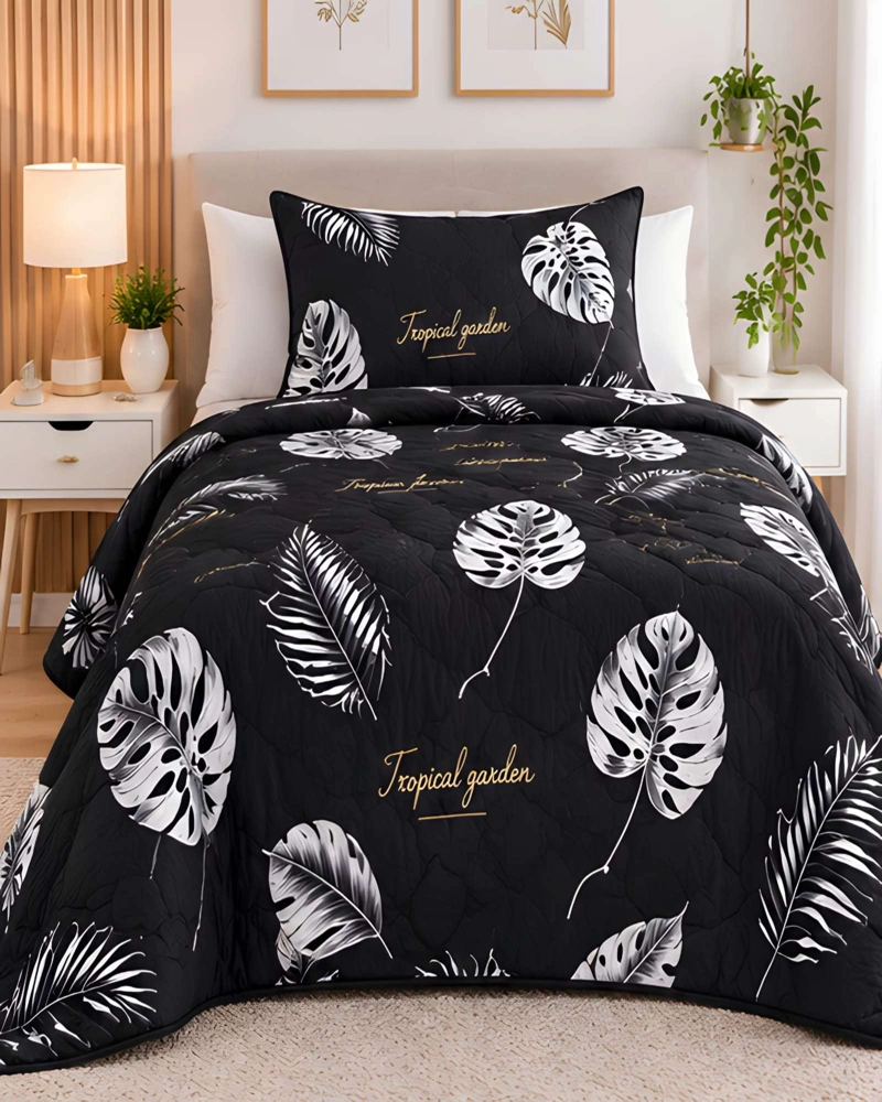 CUBRECAMAS 1 PLAZA Y MEDIA QUILT LIVIANO DE VERANO CON FUNDA - 2